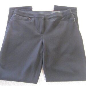 Rafaella Pants 12 Black Classic High Rise Straight Leg